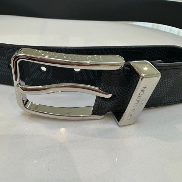 COPY - Louis Vuitton Damier Graphite Canvas Mens Belt - Picture 3 of 4